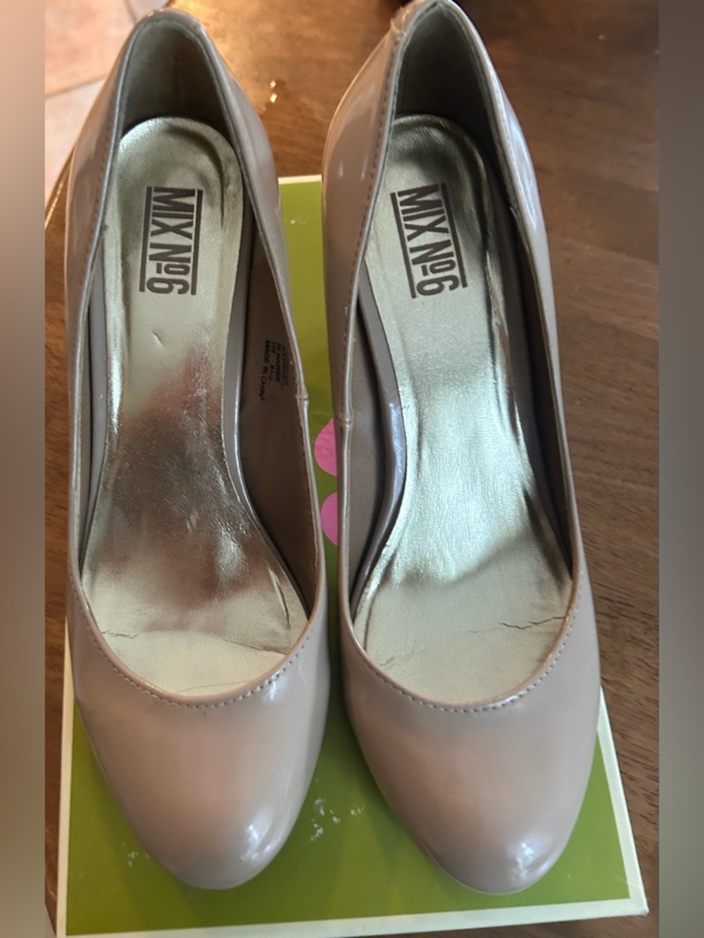 MIX No. 6 Women's Nude Patent Pump,“Barbie”- Size 9.5